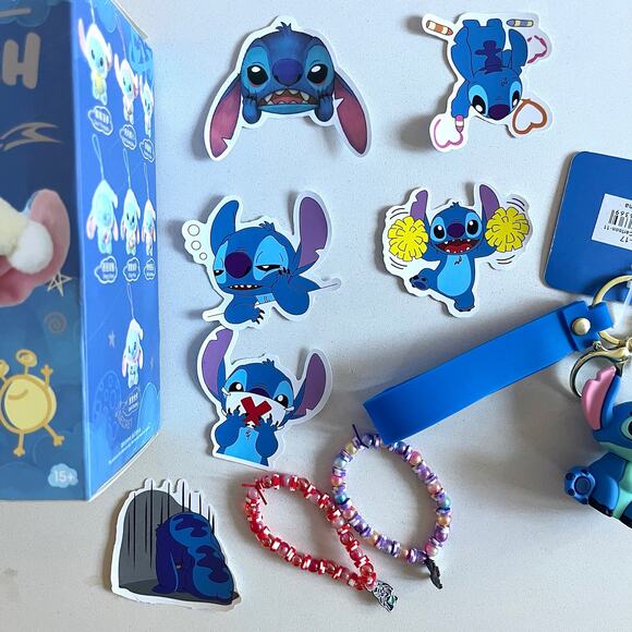MINISO Stitch Eat Something Before Sleep Box + Keychain, bracelets & stickers - Picture 13 of 14